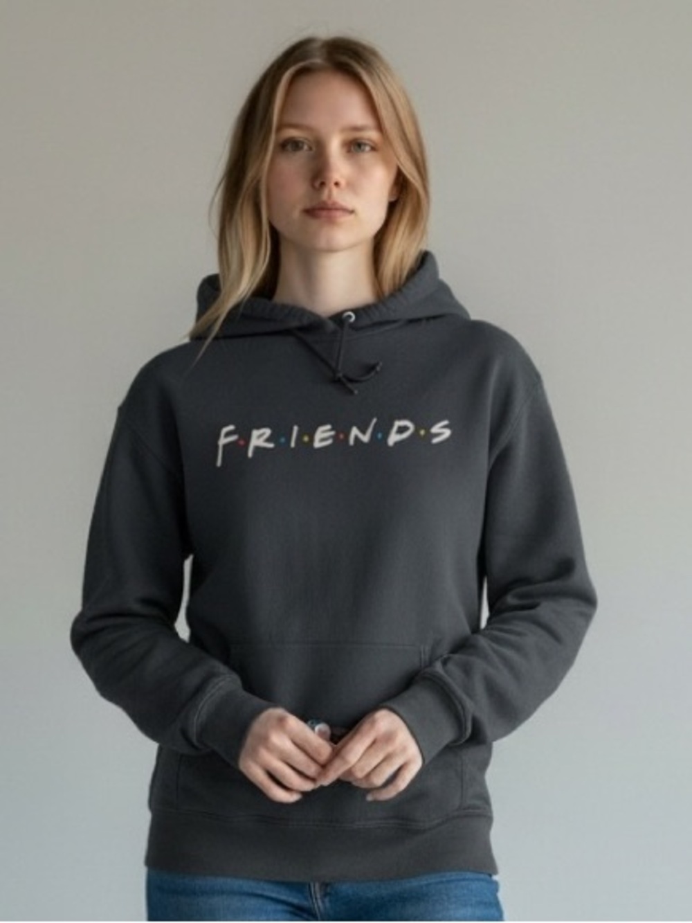 FRIENDS TV SHOW Men’s Medium Black Hoodie Sweatshirt